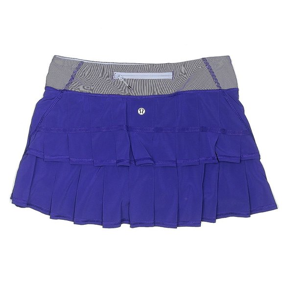 Lululemon Skort Pace Setter tennis Skirt Bruised Berry stripe Purple sz 4 - Picture 1 of 5